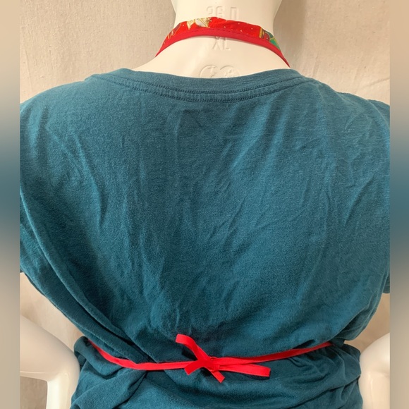 Christmas apron poinsettias holy and berries holiday apron Mandil de navidad - Picture 5 of 9